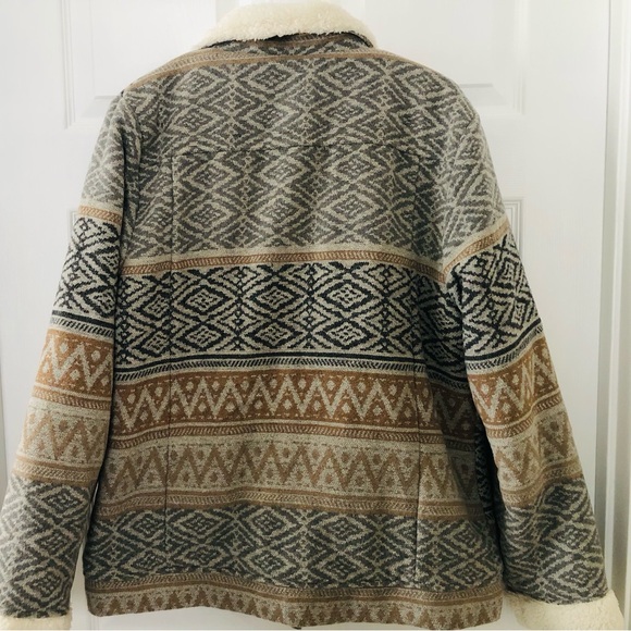 Outback Trading Co Gemma Women's Southwestern Sherpa Lined Teddy Jacket - Picture 6 of 10